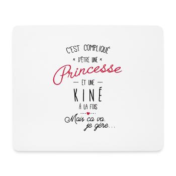Princesse et Kiné - Tapis de souris (format paysage) - blanc - Devant