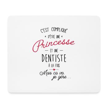 Princesse et Dentiste - Tapis de souris (format paysage) - blanc - Devant