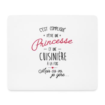 Princesse et cuisinière - Tapis de souris (format paysage) - blanc - Devant