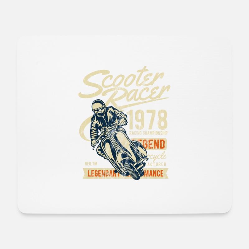 ROLLER RACER - Moped Motorroller Shirt Motiv - Mousepad (Querformat) - Weiß