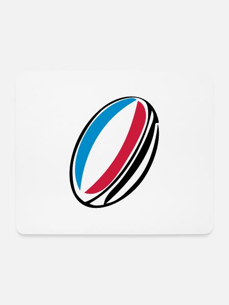 ballon rugby france - Tapis de souris (format paysage) - blanc