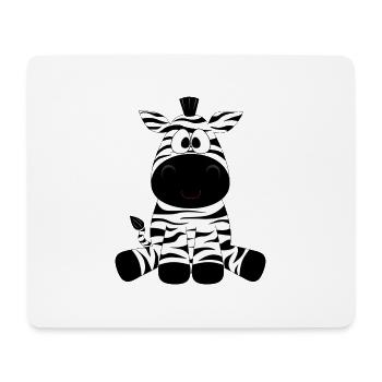 Zebo le zèbre rigolo - Tapis de souris (format paysage) - blanc - Devant