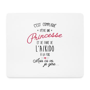 princesse et Aikido - Tapis de souris (format paysage) - blanc - Devant