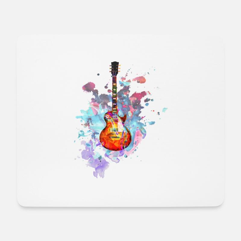 Gitarre E-Gitarre Verstärker Les Paul Geschenk - Mousepad (Querformat) - Weiß