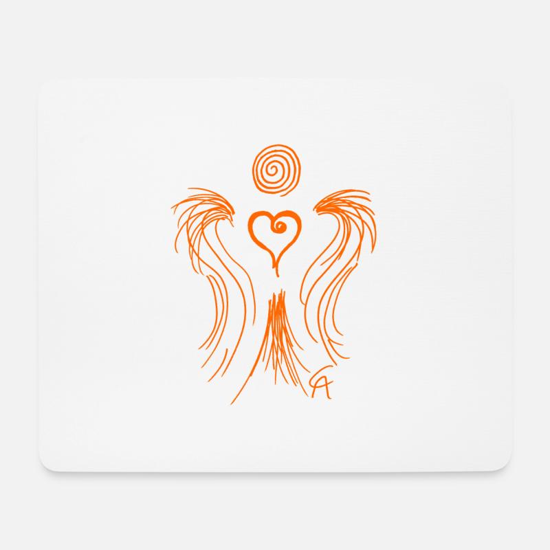 Herzengel orange - Mousepad (Querformat) - Weiß