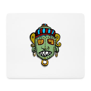 Visage de tête de masque tribal indien maya inka - Tapis de souris (format paysage) - blanc - Devant