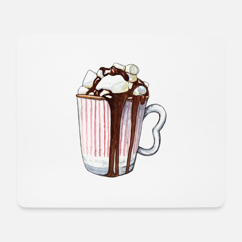 Marshmallow Kakao - Mousepad (Querformat) - Weiß