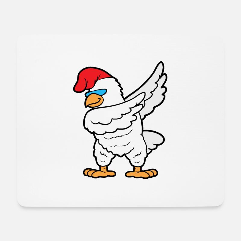 Dabbing Dab Tanzender Hahn Huhn Gockel - Mousepad (Querformat) - Weiß