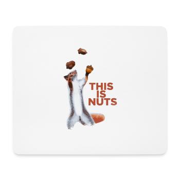 Lustiges Eichhörnchen jongliert Haselnuss Talent - Mousepad (Querformat) - Weiß - Vorne