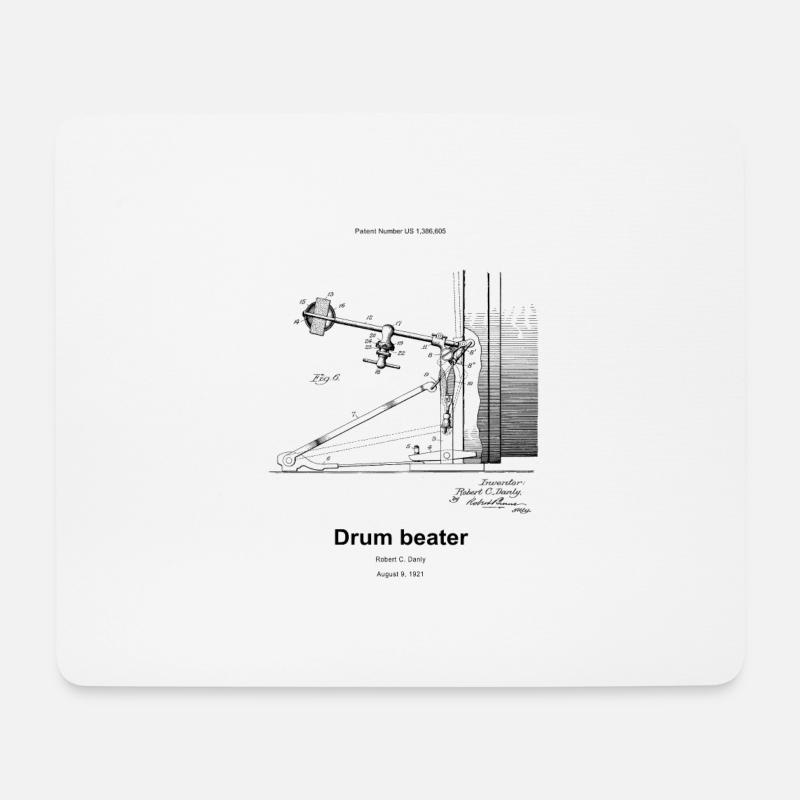 Drum beater - Mousepad (Querformat) - Weiß