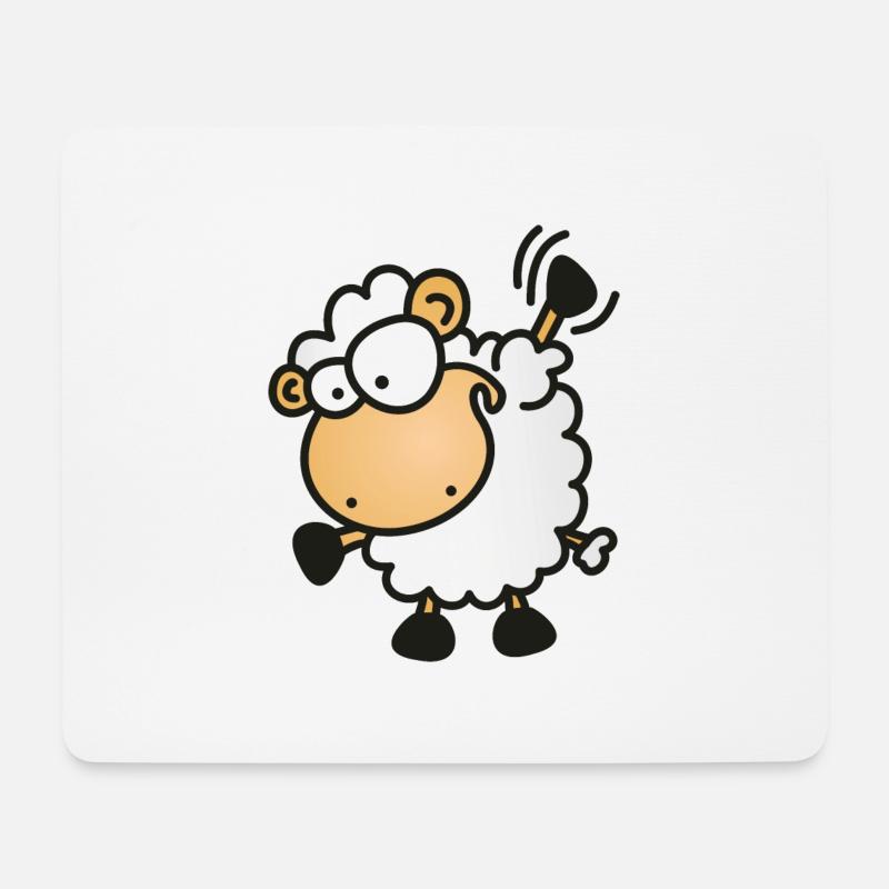 Schaf am winken - Mousepad (Querformat) - Weiß