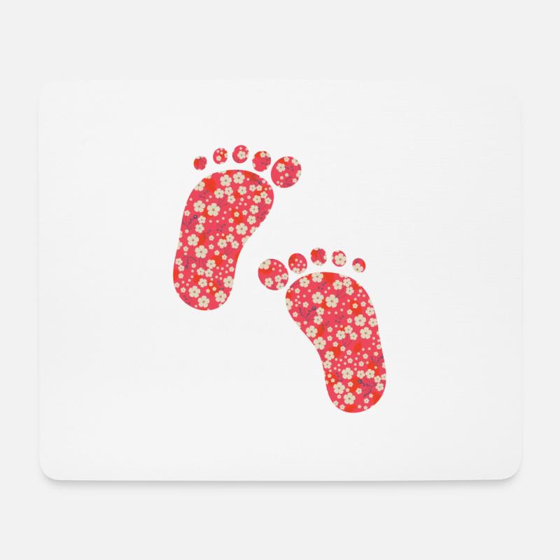 red liberty footprints - Mouse Pad (horizontal) - white