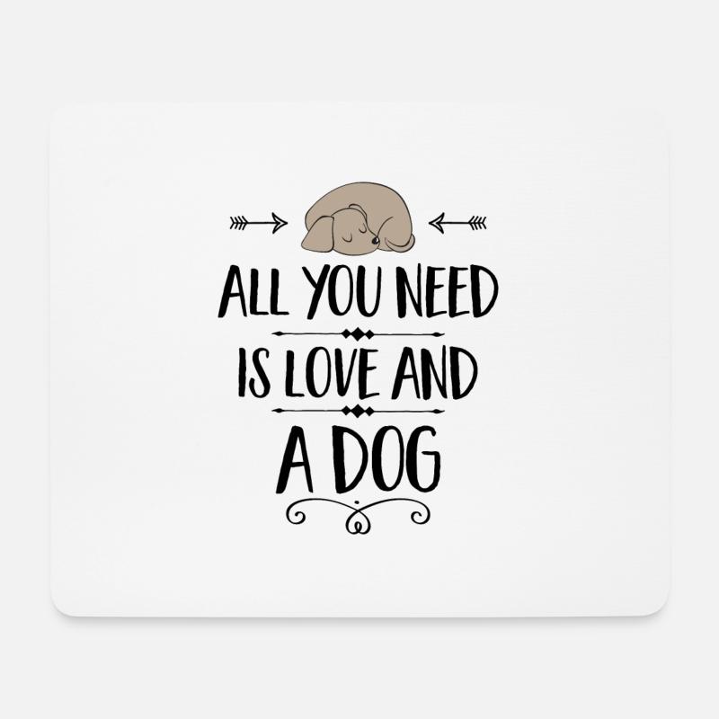 Hund - Mousepad (Querformat) - Weiß