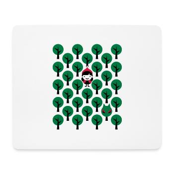Fairytale - Märchen - Rotkäppchen - Wolf - Grafik - Mousepad (Querformat) - Weiß - Vorne