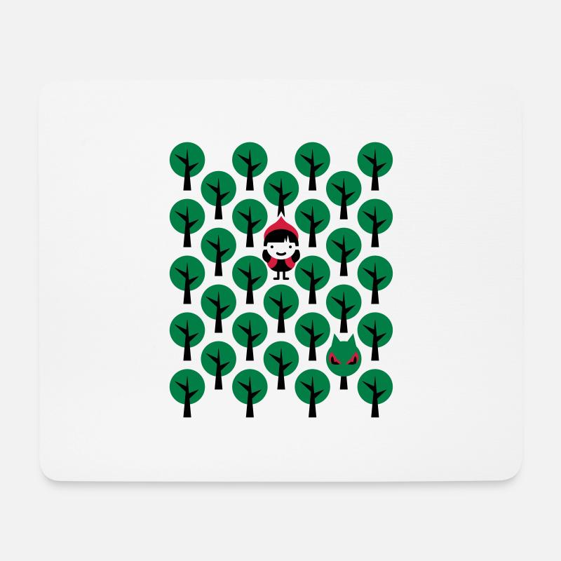 Fairytale - Märchen - Rotkäppchen - Wolf - Grafik - Mousepad (Querformat) - Weiß