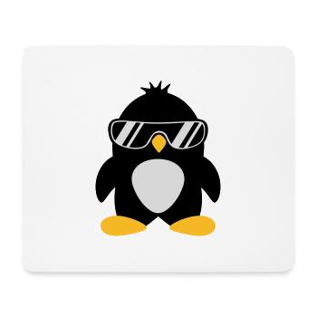 Cooler süßer Chef Pinguin Vogel mit Sonnenbrille - Mousepad (Querformat) - Weiß - Vorne