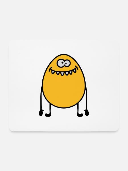 Egg Monster - Mousepad (Querformat) - Weiß