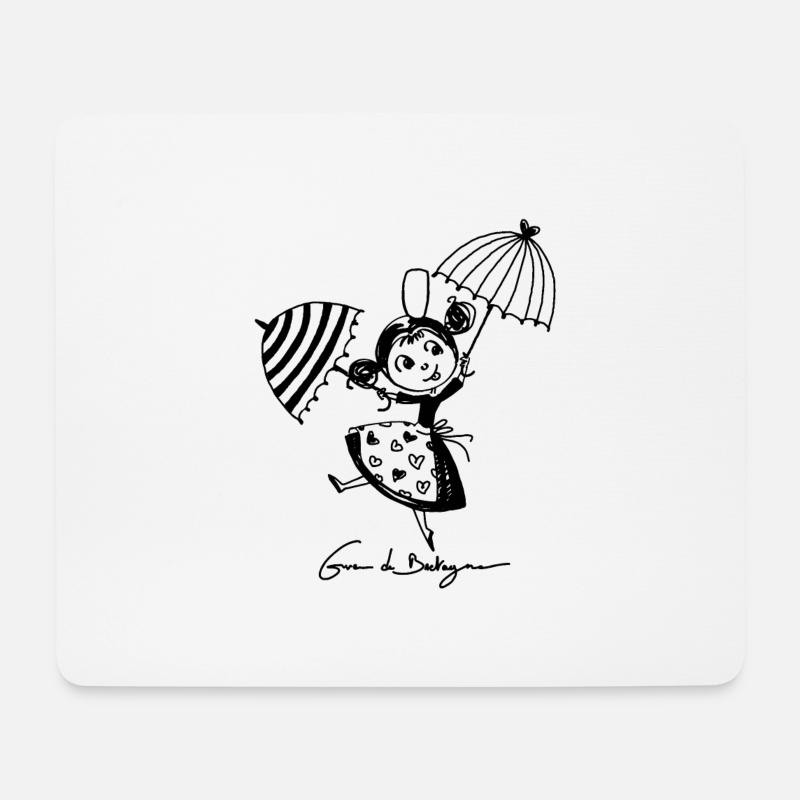 Bigoudene mit Regenschirmen - Mousepad (Querformat) - Weiß