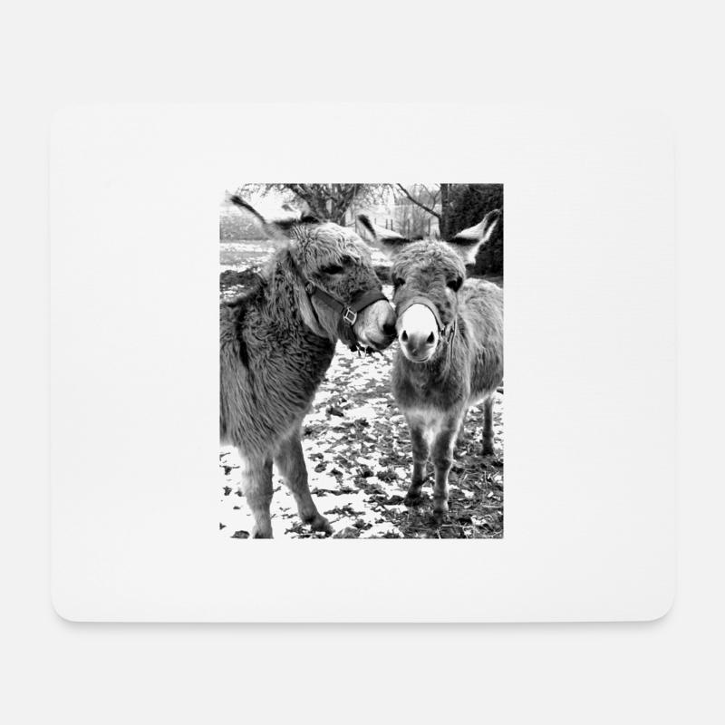 Zwei Esel - Mousepad (Querformat) - Weiß