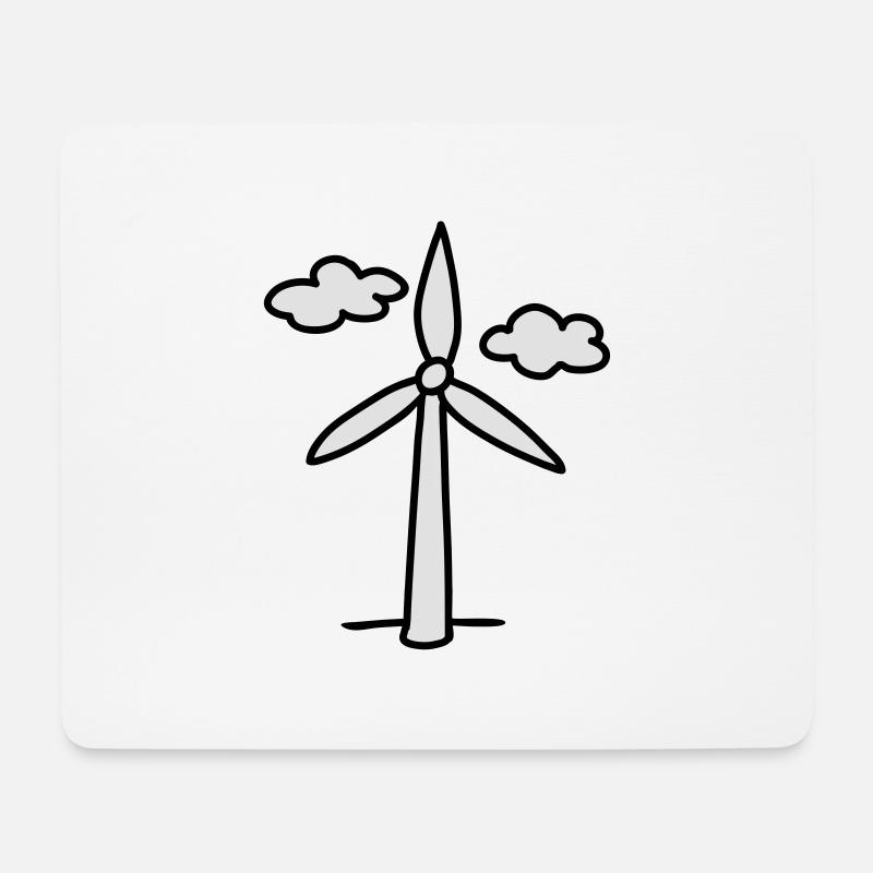 Windrad - Ökostrom - Mousepad (Querformat) - Weiß
