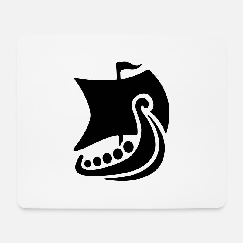 viking-ship - Mousepad (Querformat) - Weiß