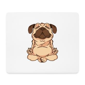 yoga carlin pug - Tapis de souris (format paysage) - blanc - Devant