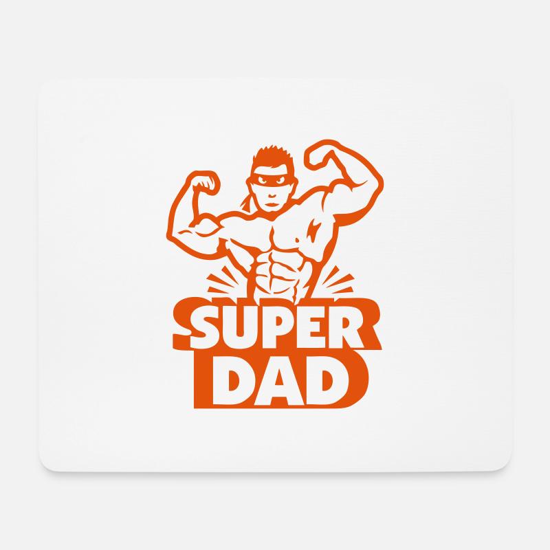 Super Dad Helden Muskel - Mousepad (Querformat) - Weiß