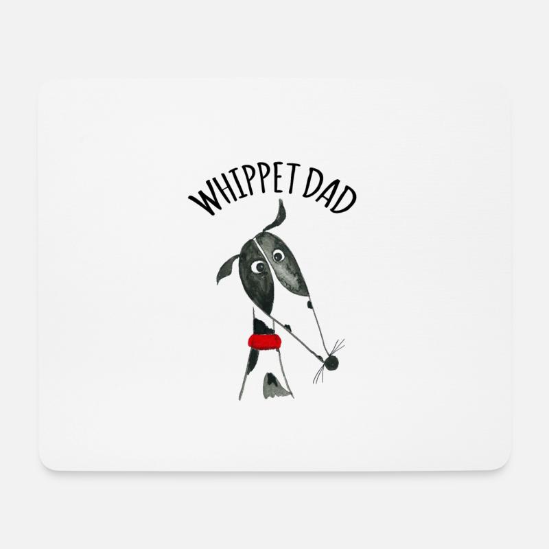 Whippet Dad black and white - Mousepad (Querformat) - Weiß