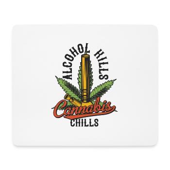 CANNABIS CHILLS - Mouse Pad (horizontal) - white - Front