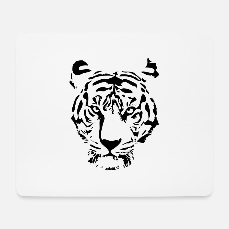 white tiger - Mousepad (Querformat) - Weiß