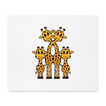 Cute giraffe family 2 children mom dad giraffe - Mouse Pad (horizontal) - white - Front