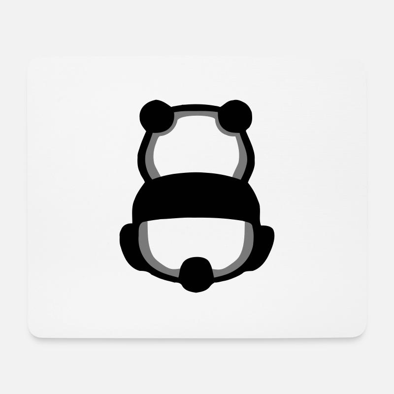Panda Rücken - Mousepad (Querformat) - Weiß