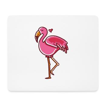Flamingo cadeau rose coeur - Tapis de souris (format paysage) - blanc - Devant