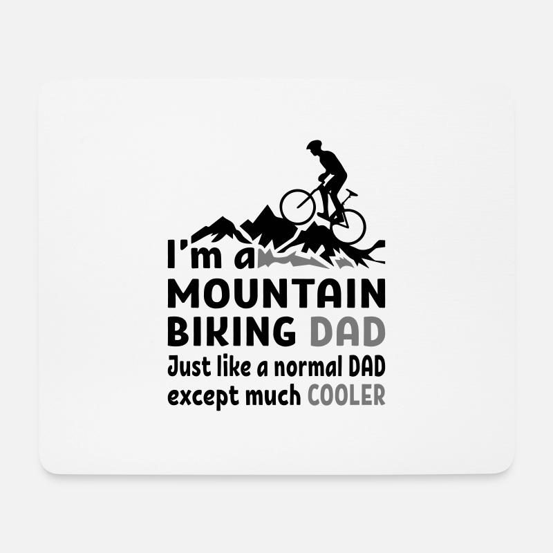 Mountain Biking Dad - Mousepad (Querformat) - Weiß