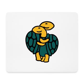 Süßes Niedliches Schildkröten Paar - Mousepad (Querformat) - Weiß - Vorne