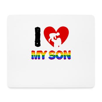 Ich liebe meinen Sohn, Mutter und Sohn - Mousepad (Querformat) - Weiß - Vorne