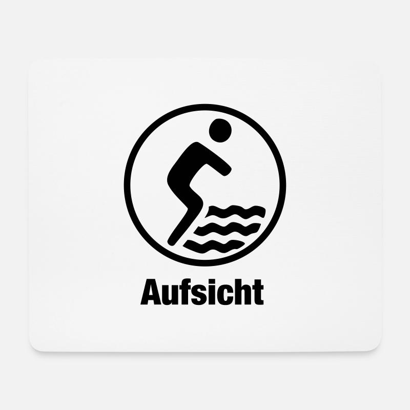 Aufsicht III Bademeister - Mousepad (Querformat) - Weiß
