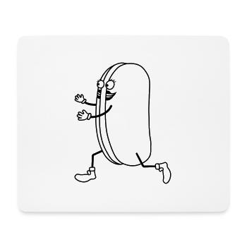grillwurst broetchen brot frau wuerstchen rennen g - Mousepad (Querformat) - Weiß - Vorne