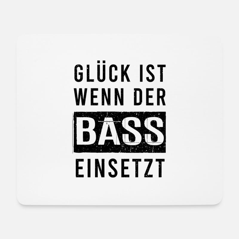 Glück ist wenn der Bass einsetzt - Mousepad (Querformat) - Weiß