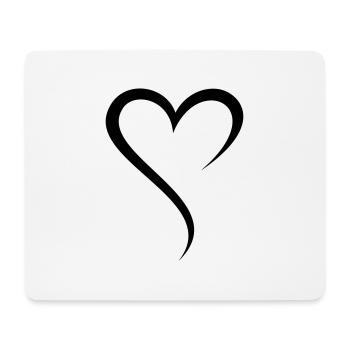 Herz Schnörkel / Heart Swirl (1c) - Mousepad (Querformat) - Weiß - Vorne