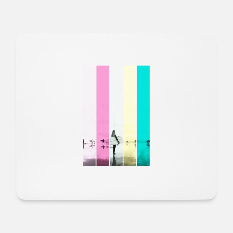 Surfer surfing surfergirl beach wave waves - Mouse Pad (horizontal) - white