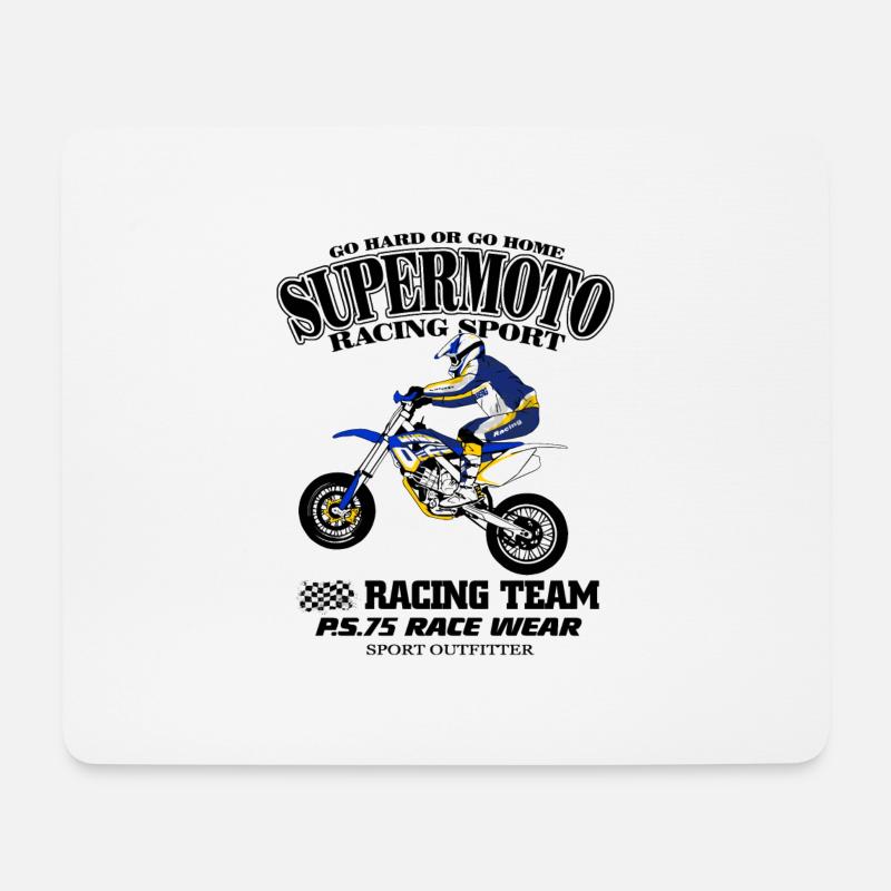 Supermoto - Mousepad (Querformat) - Weiß