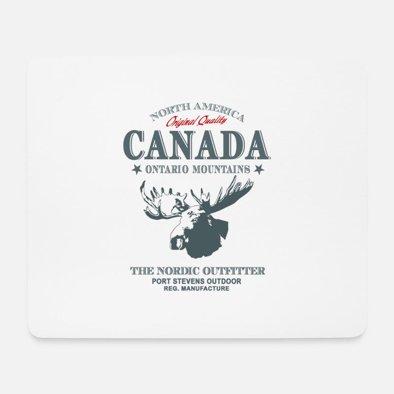 Canada - Moose - Elch - Mousepad (Querformat) - Weiß