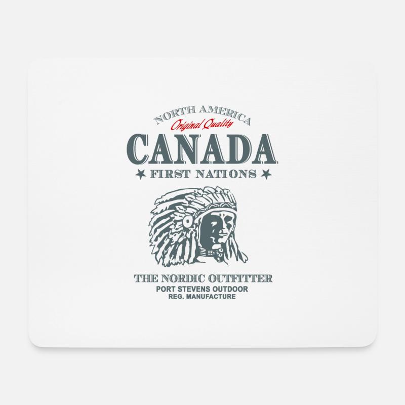 Canada - Indian - Kanada - Indianer - Mousepad (Querformat) - Weiß