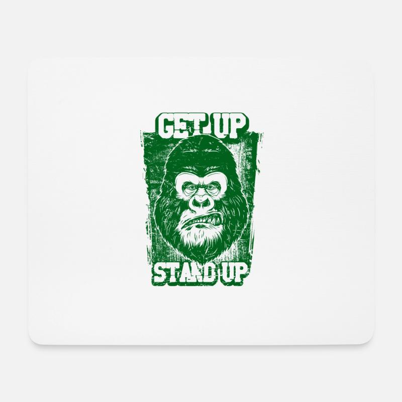 GET UP STAND UP - Mousepad (Querformat) - Weiß