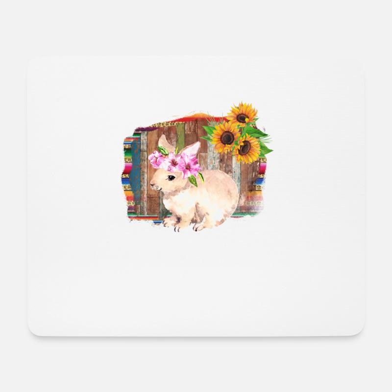 Osterhasen-Aquarell - Mousepad (Querformat) - Weiß