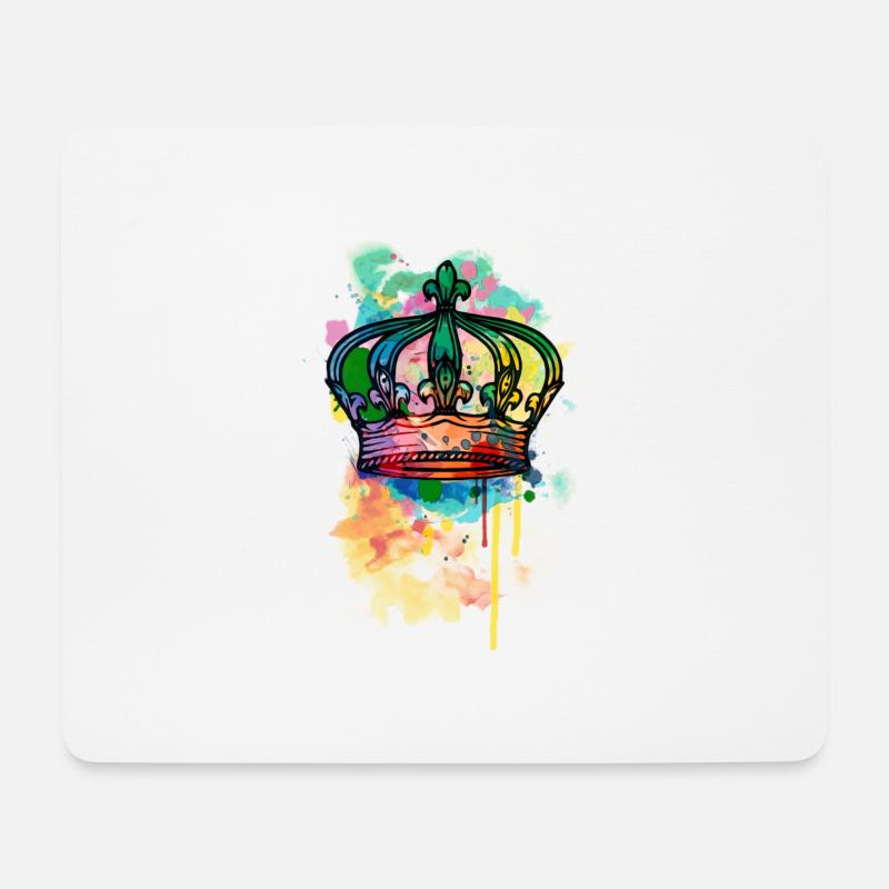 Krone in bunt - Mousepad (Querformat) - Weiß