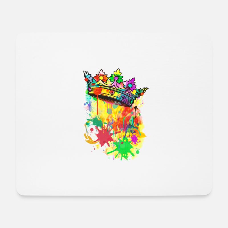 Krone in bunt - Mousepad (Querformat) - Weiß