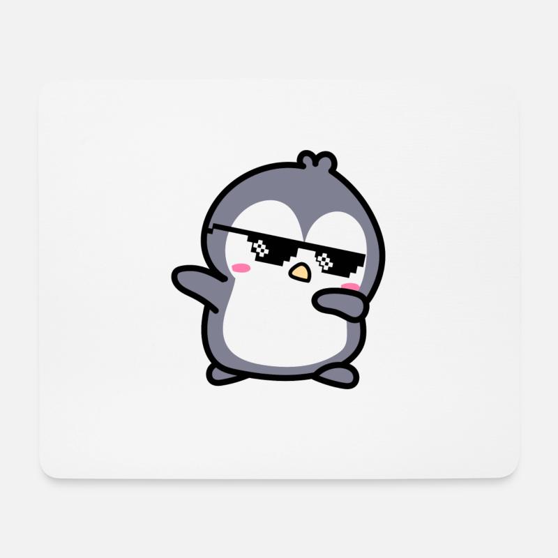 baby pinguin dabber brille niedlich - Mousepad (Querformat) - Weiß
