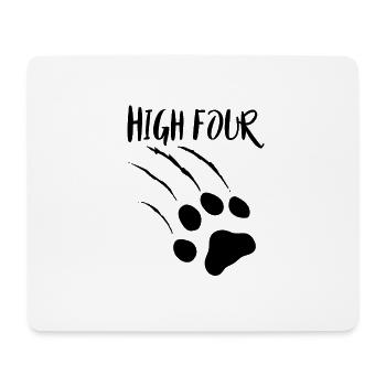 High Four Hundepfote Hund Dog Paw Shirt - Mousepad (Querformat) - Weiß - Vorne